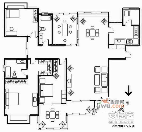 中海熙岸3室2厅2卫227㎡户型图