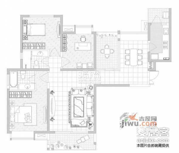 中海观园A区3室2厅2卫167㎡户型图
