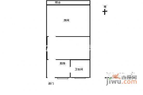 华城国际1室1厅1卫88㎡户型图