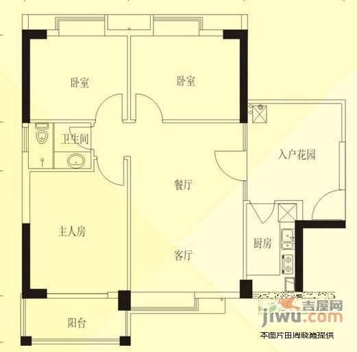 鑫海园3室2厅2卫105㎡户型图