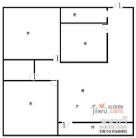 翠海新居3室1厅1卫74㎡户型图