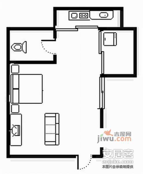 利达新园1室0厅1卫38㎡户型图