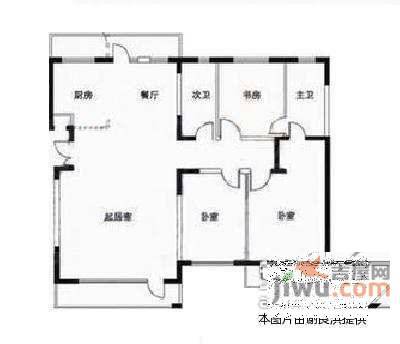 金福广场3室2厅2卫74㎡户型图