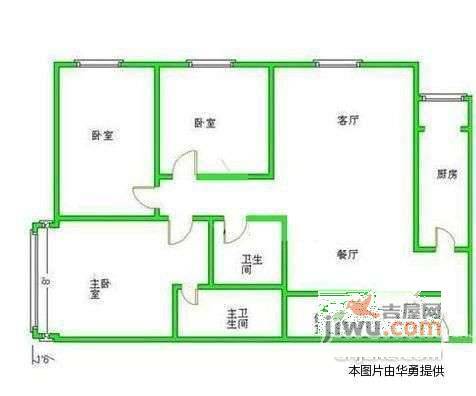 南屏新村3室2厅1卫87㎡户型图