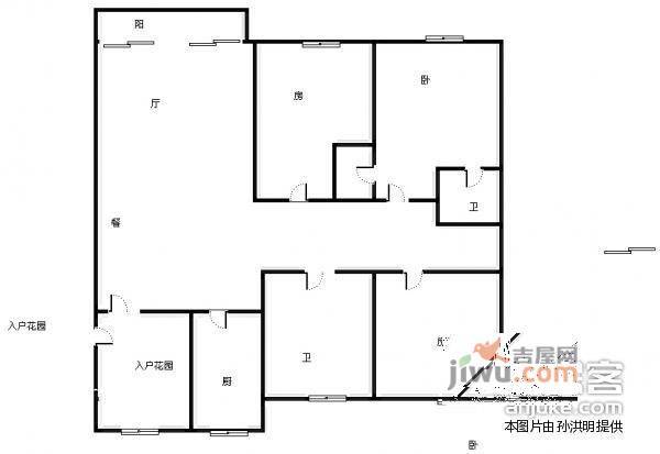 蓝溪枫景3室2厅2卫130㎡户型图