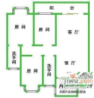 桂花中心大厦3室2厅2卫115㎡户型图