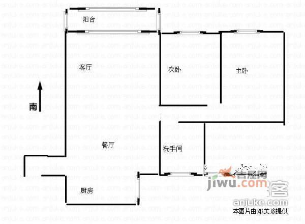 福泰花园2室2厅1卫66㎡户型图