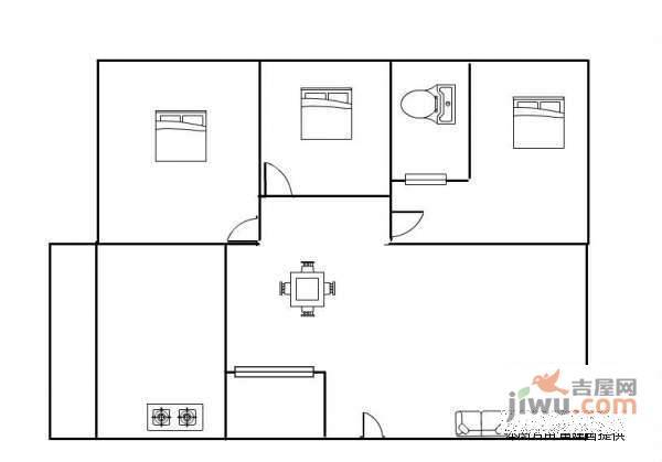 恒峰新村3室2厅2卫128㎡户型图