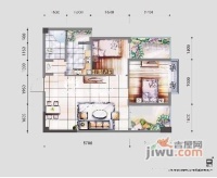 荣泰河庭二期2室2厅1卫74㎡户型图
