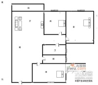 名街花园3室2厅1卫80㎡户型图