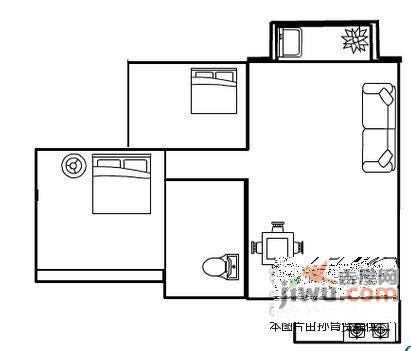 仁德楼2室2厅1卫70㎡户型图