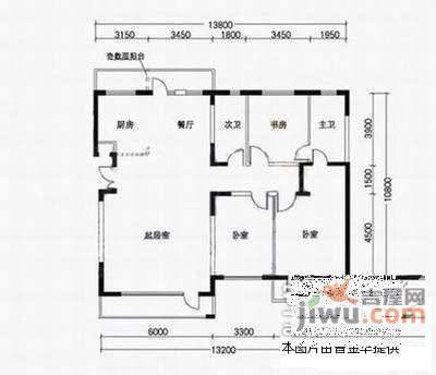 夏宫国际花园3室2厅2卫130㎡户型图