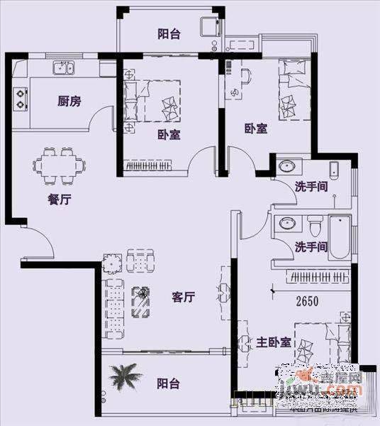 夏南新村3室2厅2卫111㎡户型图