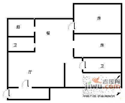 龙珠花园3室2厅2卫114㎡户型图