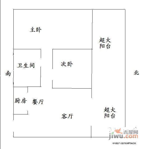 龙珠花园2室2厅1卫91㎡户型图