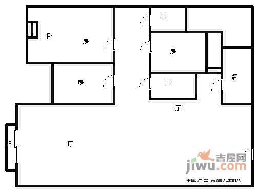 白莲新村2室1厅1卫58㎡户型图