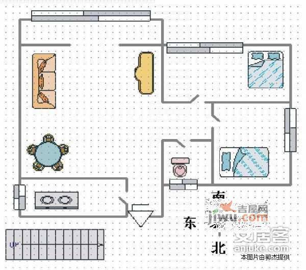 白莲新村2室1厅1卫58㎡户型图