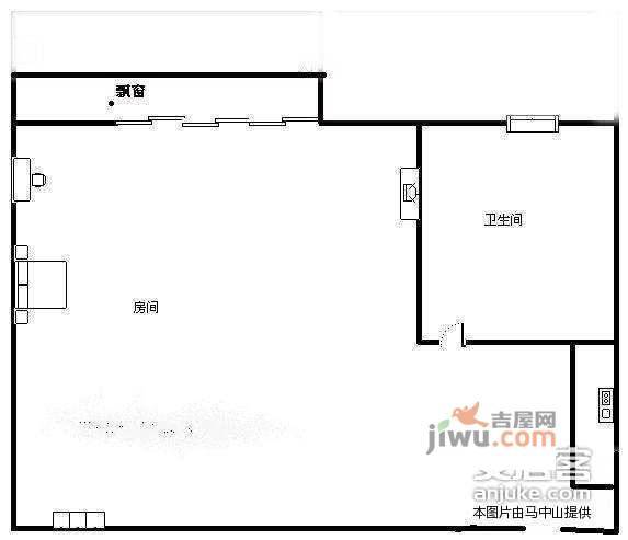 联浩花园1室0厅1卫27㎡户型图