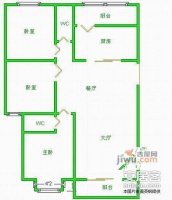 富康花园3室2厅1卫90㎡户型图