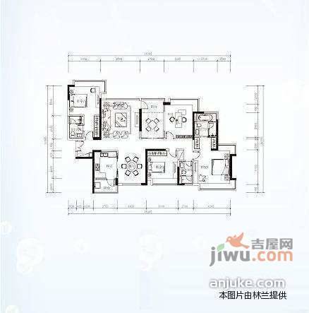 绿城花园4室2厅2卫143㎡户型图