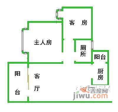 绿城花园2室2厅1卫76㎡户型图