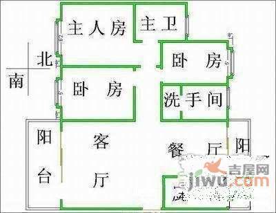 绿城花园5室2厅2卫131㎡户型图