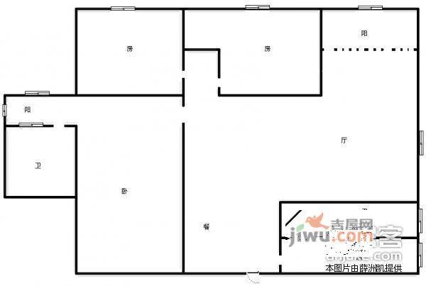 富之岛广场3室2厅2卫88㎡户型图