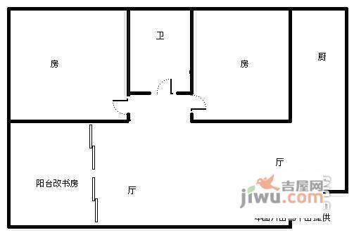 翠前新村2室2厅1卫60㎡户型图