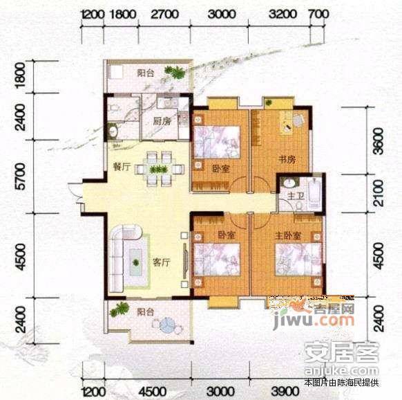 东第花园4室2厅2卫142㎡户型图