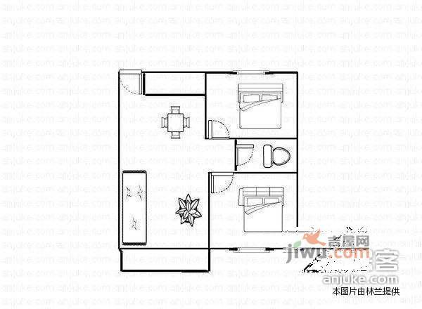 南油花园2室2厅1卫70㎡户型图