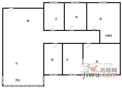 南油花园3室2厅1卫91㎡户型图