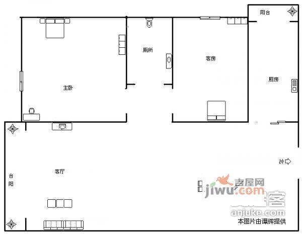 三好名苑2室2厅1卫72㎡户型图