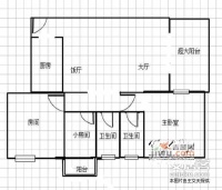 丽湖名居3室2厅2卫120㎡户型图