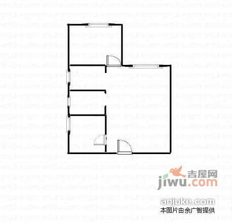 东方家园2室1厅1卫54㎡户型图