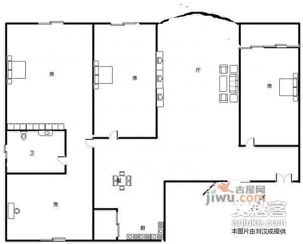 东方家园4室2厅2卫120㎡户型图