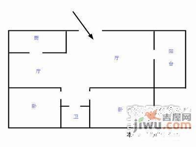 华南名宇2室2厅1卫82㎡户型图