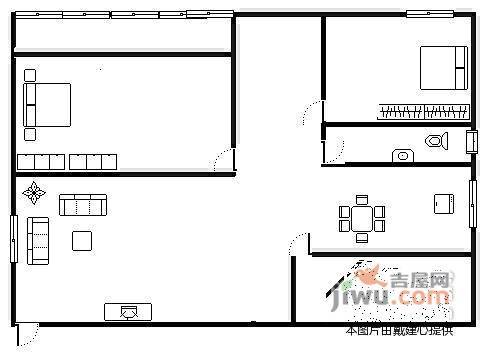 田德花园3室2厅1卫91㎡户型图