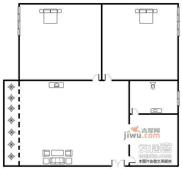 田德花园2室2厅1卫78㎡户型图