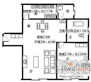 幸福时光1室1厅1卫47㎡户型图