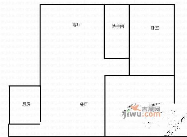 桂花村2室2厅1卫75㎡户型图