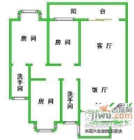 桂花村3室2厅2卫100㎡户型图