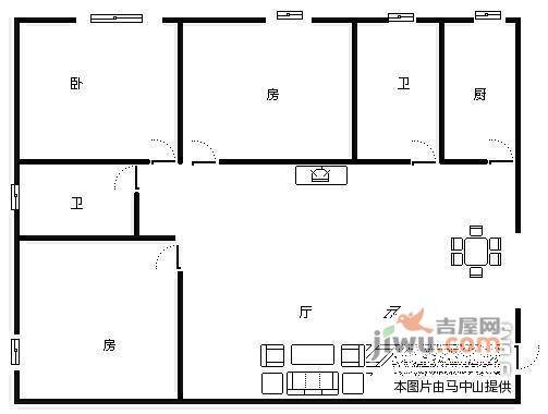 银山花园3室2厅2卫95㎡户型图