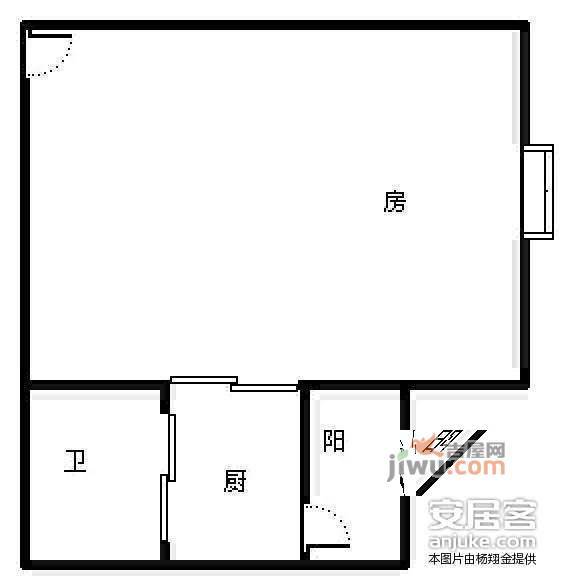 和华国际公寓1室1厅1卫41㎡户型图