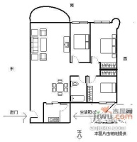 富华广场3室2厅1卫110㎡户型图