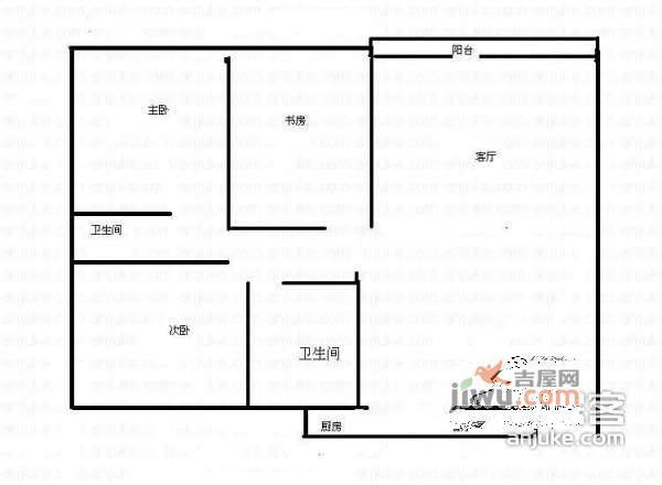 州际新天3室2厅2卫107㎡户型图