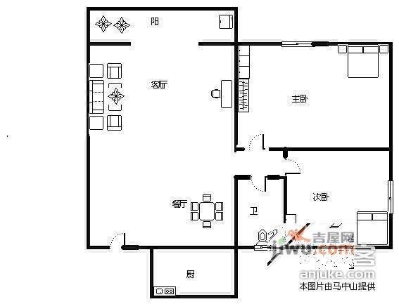 嘉园2室2厅1卫69㎡户型图