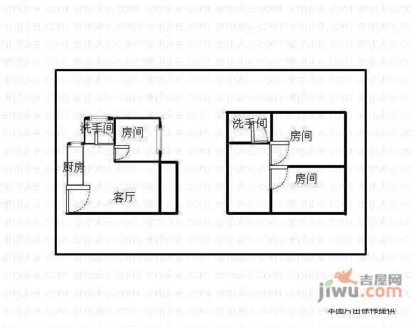 北欧森林3室1厅2卫46㎡户型图