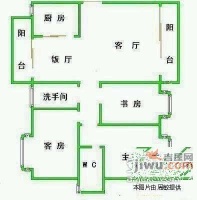 银厦广场3室2厅2卫102㎡户型图