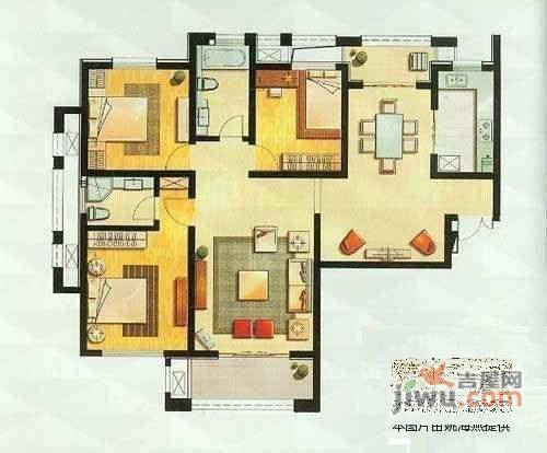 路福鸿馨园3室2厅2卫134㎡户型图