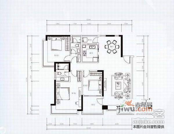 华发新城四期1室1厅2卫41㎡户型图